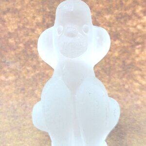 Stunning Satin Glass CRISTAL SEVRES  Poodle Dog Figurine Collectible France